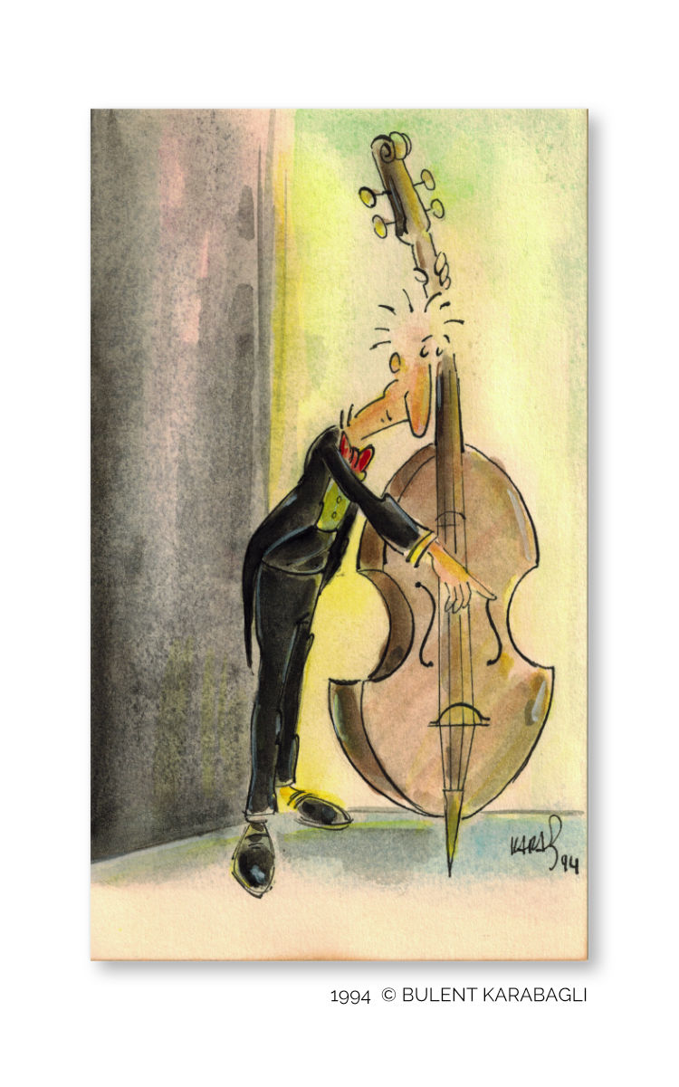 The Musician | Cartoons and Illustrations by Bulent Karabagli | Minimalist Paintings