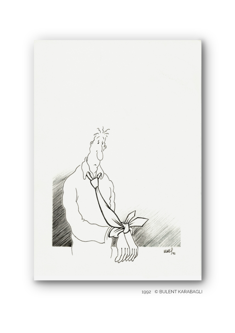 Tied | Cartoons and Illustrations by Bulent Karabagli | Minimalist Paintings