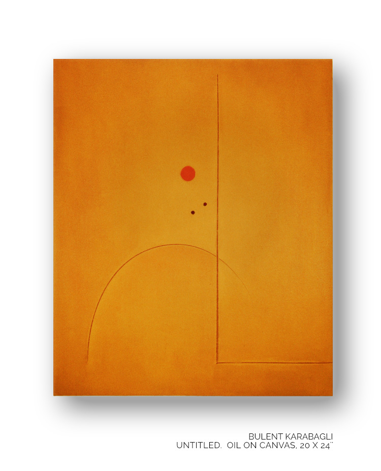 Untitled Orange | Blue by Bulent Karabagli - Minimalist Paintings and other Fine Arts