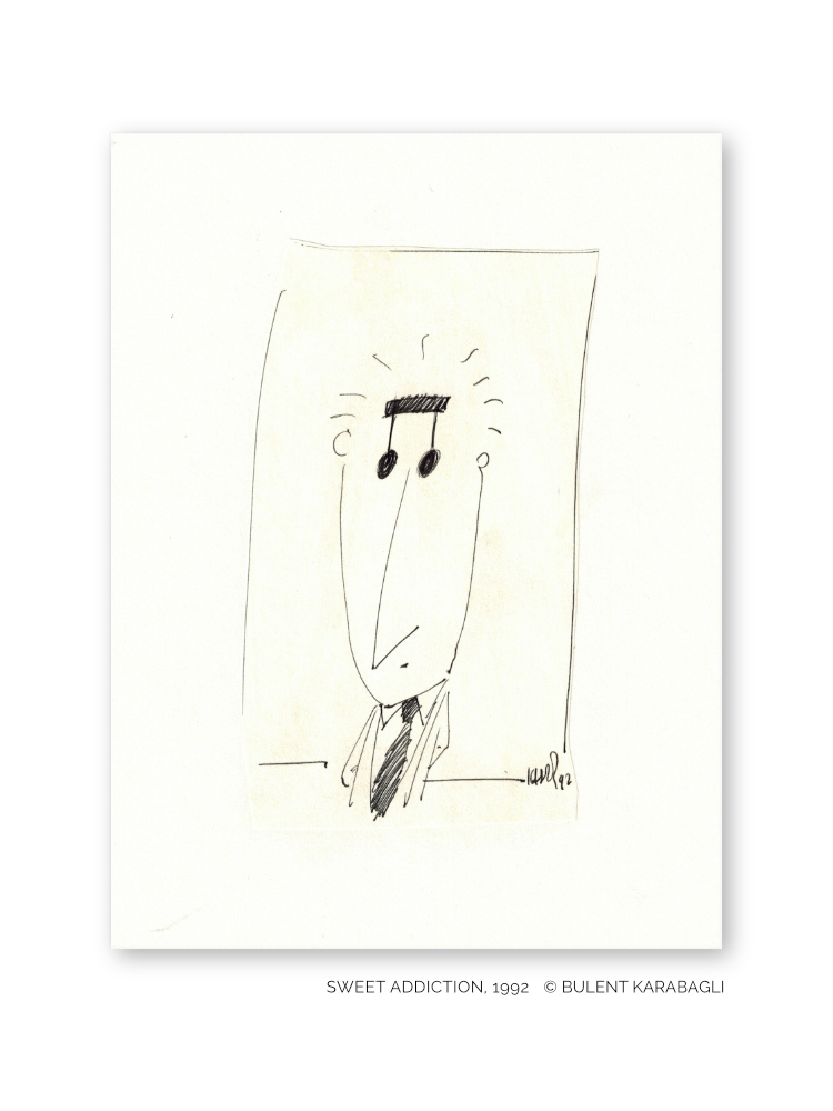 The Musician | Cartoons and Illustrations by Bulent Karabagli | Minimalist Paintings
