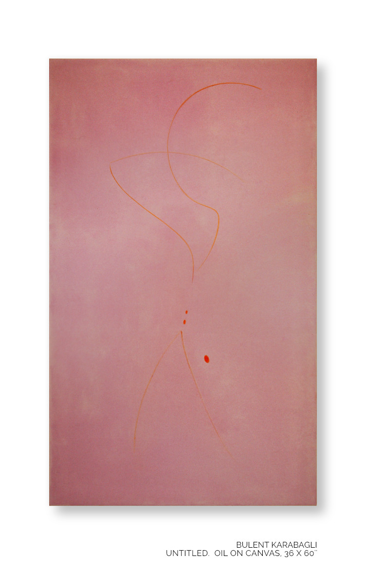 Untitled Pink | White Texture by Bulent Karabagli - Minimalist Paintings and other Fine Arts
